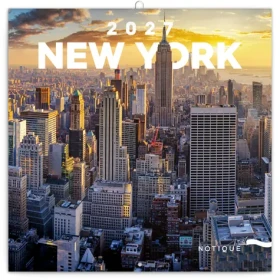 NOTIQUE Grid Kalendář New York 2027 / Nástěnný kalendář / 30 x 30 cm