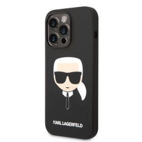 Pouzdro Karl Lagerfeld Liquid Silicone Karl Head iPhone 14 Pro Max černé
