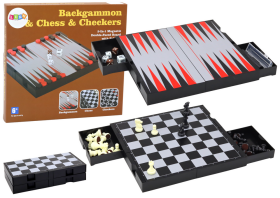 Mamido Sada her 3v1 Magnetická deska Šachy Dáma Backgammon
