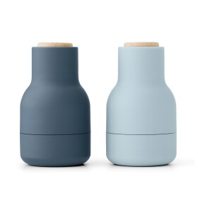 Audo Copenhagen Mlýnek na sůl a pepř Bottle Blues Beech Small – set 2 ks, modrá barva, kov, plast, keramika