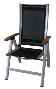 Sun garden ASS COMFORT zahradní polohovací křeslo hliníkové - černé + stříbrná