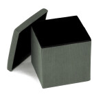 Taburet s úložným prostorem, zelená manšestrová látka