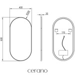 CERANO - Koupelnové LED zrcadlo Valto, kovový rám - černá matná - 40x60 CER-NT8144D-40X60