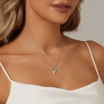 Stříbrný dvojitý náhrdelník Cristy 1 ct MOISSANITE + CERTIFIKÁT, Stříbrná 40 cm + 5 cm (prodloužení) certifikát GRA, hadřík na čištění stříbra, dárková krabička