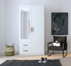 FRONTI Šatní skříň RAVENA 2D2S Bílá 9914