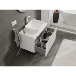 MEXEN/S - Rivel koupelnová skříňka pod umyvadlo 80, 1 šuplík, reliéf , bílá mat 91A20-08047-1-BF01