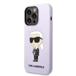 Pouzdro Karl Lagerfeld Liquid Silicone Ikonik NFT iPhone 14 Pro Max fialové