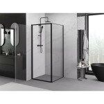 MEXEN/S - Exo sprchový kout dveře křídlové 80 x 80, transparent, černá 817-080-080-70-00