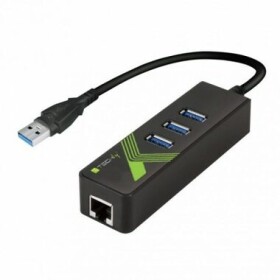 Techly IDATA-USB-ETGIGA-3U2 Adaptér Gigabit Ethernet - USB M / včetně USB hubu (IDATA-USB-ETGIGA-3U2)