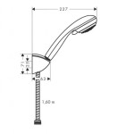 HANSGROHE - Crometta 85 Set sprchové hlavice, 2 proudy, držáku a hadice 1,6 m, chrom 27559000