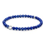 Korálkový náramek s Lapis Lazuli Léa - stříbro 925/1000, 18 cm Modrá