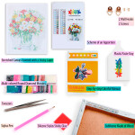 Antistresové omalovánky TSvetnoy TSvetnoy, LG148e, Diamond painting - diamantové malování, 40 x 50 cm, Kytice s brusinkami