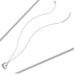 Stříbrný náhrdelník se zirkony Zamilovaní ptáčci - stříbro 925/1000, Stříbrná 40 cm + 3 cm (prodloužení)