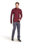 Pánská merino mikina ICEBREAKER Mens Descender LS Zip, Port/Black velikost: S