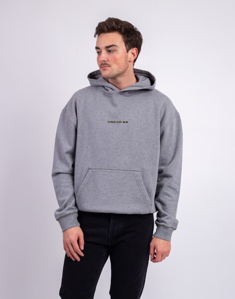 ONE OF XX Grey Melange Embroidered Hoodie Grey Melange L