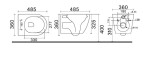 Kielle - Gaia Závěsné kompaktní WC, Rimless, bílá 30115003T
