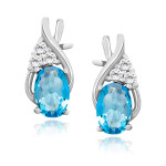 LUNICA Stříbrné náušnice AKVAMARÍN 0271