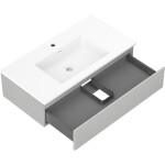 MEXEN/S - Orio koupelnová skříňka 90 cm s umyvadlem Otis, 1 šuplík, šedá mat/bílá mat 91A10-09023-1-BF62-W18M01