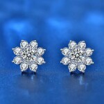 Royal Fashion stříbrné náušnice HA-XEZ002-SILVER-MOISSANITE-ZIRCON