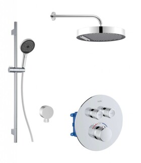 Kielle - Oudee Termostatická baterie pod omítku, pro 2 spotřebiče, s příslušenstvím a tělesem, chrom 20627SPT20
