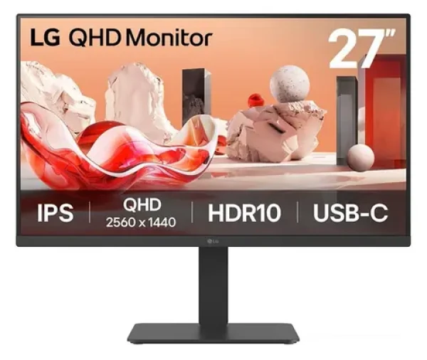 27" LG 27BA65QB černá / Monitor / IPS / QHD 2560×1440 / 100 Hz / USB-C 65W / Daisy Chain (27BA65QB-B.AEU)