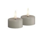 DeluxeHomeart Čajová LED svíčka Sand – set 2 ks, béžová barva, plast, pryskyřice