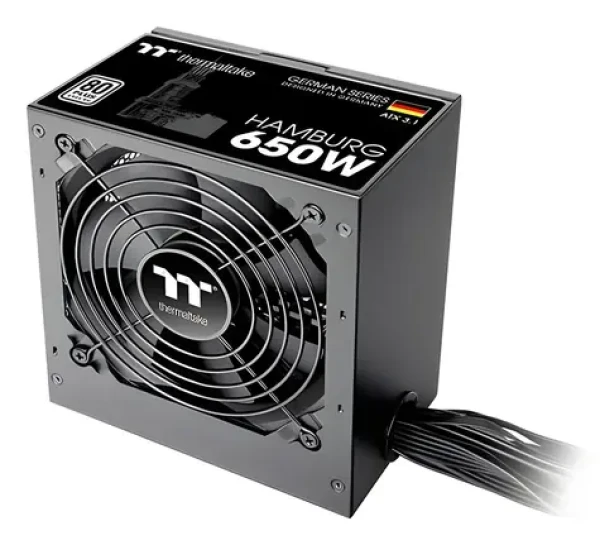 Thermaltake HAMBURG 650W černá / PC zdroj / ATX 3.1 / 650W / 80PLUS 230V EU / 120mm ventilátor (W0650RE)