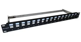 Xtendlan patch panel 19" keystone stíněný / Patch panel / Cat6a / 16 portů / STP (XL-PP19-16C6AS-B)