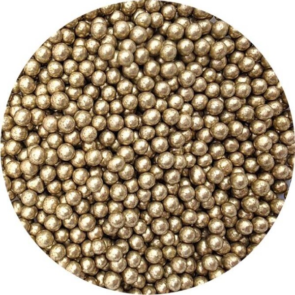 Cukrové perličky metalické zlaté 5mm 80g - I LOVE CAKES