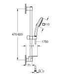 GROHE - Vitalio Comfort Set sprchové hlavice, hadice a tyče s poličkou, 2 proudy, chrom 26929001