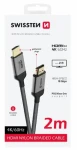 SWISSTEN HDMI 2.0 kabel 2m černá / 4K / 18 Gbs / pozlacené konektory (75501102)
