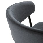 Židle jidelní, šedá látka, černá kovová noha