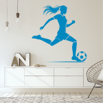 Samolepka Fotbalistka Barva: modrá, Velikost: 40 x 42 cm