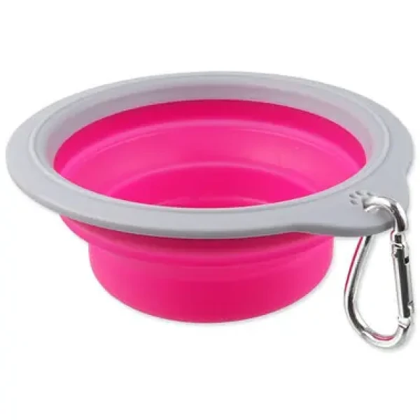 Dog Fantasy Miska cestovní skládací růžová 18x6.5cm (454-50077)