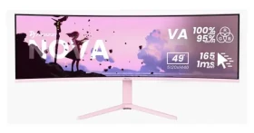 49" Arozzi Nova růžová / Monitor / VA / 5120×1440 / 165Hz / 1500R / HDR10 (AZ-NO-49TUW165-PNK)