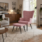 Relaxační křeslo, růžová, sametová látka, AK-303 PINK2
