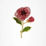 Luxusní brož Rododendron, Červená