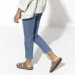 Dámské/pánské žabky Birkenstock Arizona Birko-Flor Nubuck Stone Regular Wide Grey (0151211) 48