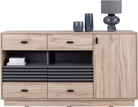FRONTI Komoda ALLMO 08 Dub estana + antracit