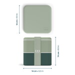 Monbento Svačinový box Monbento Square Green Bicolor 1,7 l, zelená barva, plast