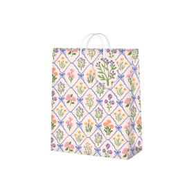 Dárková taška malá - Květiny v mašličkách (17,8 × 9,8 × 22,9 cm) - Albi