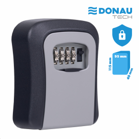 DONAU TECH uzamykatelná schránka na klíče DONAU TECH, 115 × 95 × 40 mm, černostříbrná