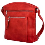 Módní dámská koženková crossbody kabelka Lajla, červená