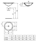 IDEAL STANDARD - Connect Umyvadlo zápustné, průměr 48 cm, bez otvoru pro baterii, bílá E505401