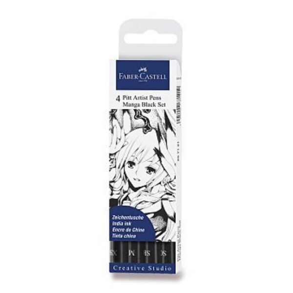 Faber-Castell PITT Artist Pens sada Manga Black XS, M, SB, SC