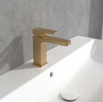 VILLEROY & BOCH - Architectura Square Umyvadlová baterie AquaSmart, kartáčované zlato TVW12500400076