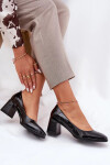 Dámské lodičky na sloupek podpatku 91130 Černá - VINCEZA černá 39