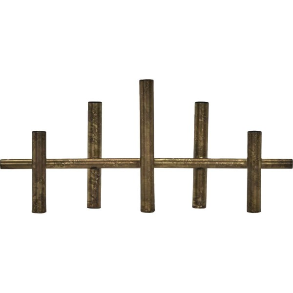 House Doctor Kovový svícen Maxi Antique Brass 45 cm, zlatá barva, kov