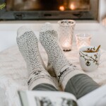 Charm Scandinavian Vlněné ponožky White/Reindeer no. 100 39/42, modrá barva, textil