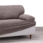 Bielastické potahy VENEZIA hnědá křeslo ušák (š. 60 - 110 cm)